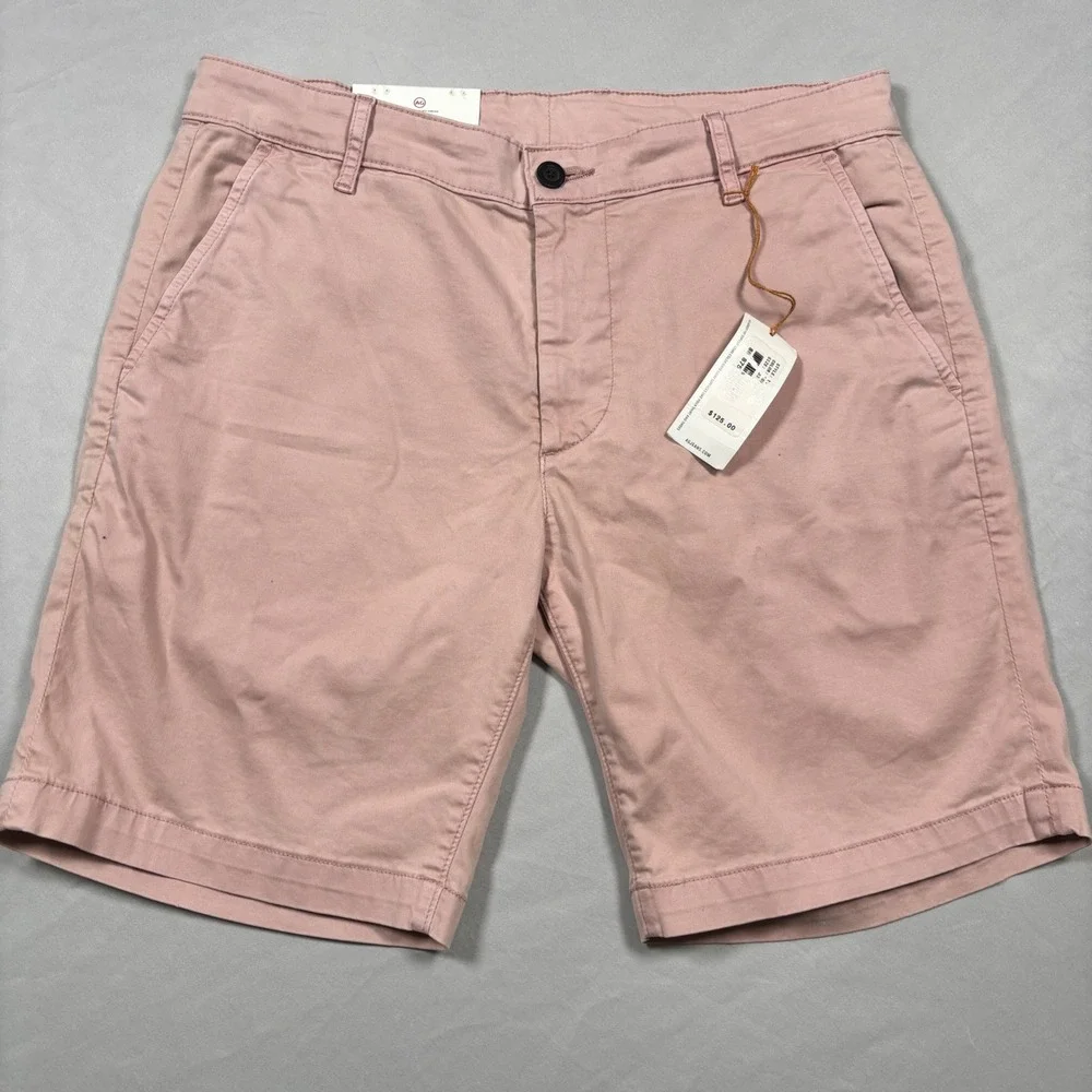 AG Adriano Goldschmied Wanderer Shorts Mens 33 Pink Slim Trouser Stretch Sateen